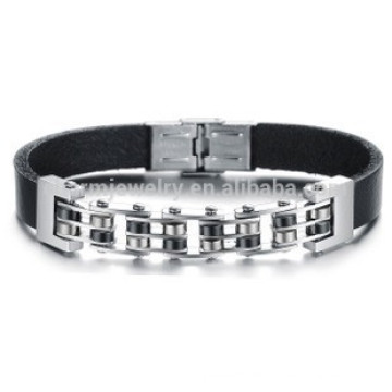 2015 neue Männer Lederarmband empfohlen europäischen Stil Männer dominierende Persönlichkeit Edelstahl Armband Geschenk PH839